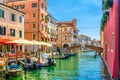 Chioggia cityscape with narrow water canal Vena