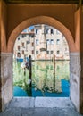 Chioggia glimpse from the arcades. Royalty Free Stock Photo