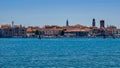 Chioggia - Panoramic view of historic landmarks of charming town of Chioggia seen from Sottomarina