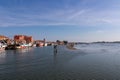 Chioggia - Panoramic view of historic landmarks of charming town of Chioggia seen from Sottomarina