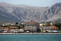 Chios Island harbour and a mosque in Greece