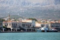 Chios Island harbour and a mosque in Greece