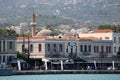 Chios Island harbour and a mosque in Greece