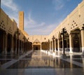 Chiostro in islamic rchitecture combination with the square tower Royalty Free Stock Photo