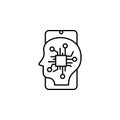 Chip brain mobile icon. Element of mobile technology icon