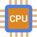 Chip, circuit, computer, cpu, microchip, processor vector icon or logo isolated on transparent background Royalty Free Stock Photo