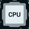 Chip, circuit, computer, cpu, microchip, processor vector icon or logo isolated on transparent background Royalty Free Stock Photo