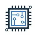 Chip, circuit, microchip, processor icon. Simple editable vector graphics Royalty Free Stock Photo