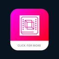 Chip, Computer, Cpu, Hardware, Processor Mobile App Button. Android and IOS Glyph Version Royalty Free Stock Photo