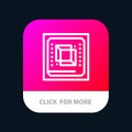 Chip, Computer, Cpu, Hardware, Processor Mobile App Button. Android and IOS Line Version Royalty Free Stock Photo