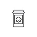 Chip cookies package line icon