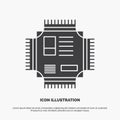 Chip, cpu, microchip, processor, technology Icon. glyph vector gray symbol for UI and UX, website or mobile application