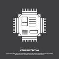 Chip, cpu, microchip, processor, technology Icon. glyph vector symbol for UI and UX, website or mobile application Royalty Free Stock Photo