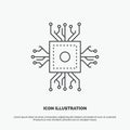 Chip, cpu, microchip, processor, technology Icon. Line vector gray symbol for UI and UX, website or mobile application Royalty Free Stock Photo