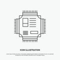 Chip, cpu, microchip, processor, technology Icon. Line vector gray symbol for UI and UX, website or mobile application Royalty Free Stock Photo