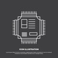 Chip, cpu, microchip, processor, technology Icon. Line vector symbol for UI and UX, website or mobile application Royalty Free Stock Photo