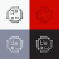 Chip, cpu, microchip, processor, technology Icon Over Various Background. Line style design, designed for web and app. Eps 10 Royalty Free Stock Photo