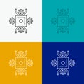 Chip, cpu, microchip, processor, technology Icon Over Various Background. Line style design, designed for web and app. Eps 10 Royalty Free Stock Photo