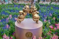 Chip and Dale Gold Statue 50th Anniversary Disney Royalty Free Stock Photo