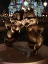 Chip & Dale`s, Fab 50th Anniv. Statue Outside Cinderella`s Castle, Orlando, FL