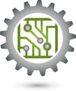 Chip and gear, electronics and IT services logo
