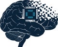 The chip is gradually replacing the human brain. Royalty Free Stock Photo