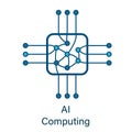 Chip icon with ai neural network inside