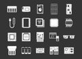 Chip icon set grey vector Royalty Free Stock Photo