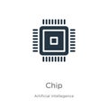 Chip icon vector. Trendy flat chip icon from artificial intelligence collection isolated on white background. Vector illustration