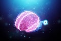 A chip implanted in the brain, neurotechnology, a microprocessor connected electrically to human neurons. Neural networks,