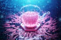 A chip implanted in the brain, neurotechnology, a microprocessor connected electrically to human neurons. Neural networks,