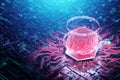 A chip implanted in the brain, neurotechnology, a microprocessor connected electrically to human neurons. Neural networks,