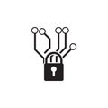 chip and lock icon. Elements of cyber security icon. Premium quality graphic design. Signs and symbols collection icon for website
