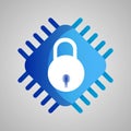 Chip lock logo, net security logo. abstract vector illustration.