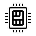 Chip, microchip, processor icon. Black vector graphics