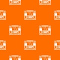 Chip microcontroller pattern vector orange Royalty Free Stock Photo