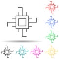 chip multi color style icon. Simple thin line, outline vector of new technologies icons for ui and ux, website or mobile Royalty Free Stock Photo