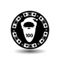 Chip poker casino Christmas new year. Icon illustration EPS 10 on white easy to separate the background. use for sites, de Royalty Free Stock Photo