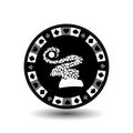 Chip poker casino Christmas new year. Icon illustration EPS 10 on white easy to separate the background. use for sites, de Royalty Free Stock Photo