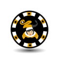 Chip poker casino Christmas new year. Icon illustration EPS 10 on white easy to separate the background. use for sites, de Royalty Free Stock Photo