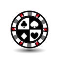 Chip poker casino Christmas new year. Icon illustration EPS 10 on white easy to separate the background. use for sites, de Royalty Free Stock Photo