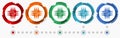 Chip, processor concept vector icon set, modern design abstract web buttons in 5 color options, infographic template for webdesign Royalty Free Stock Photo