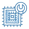 Chip Repair doodle icon hand drawn illustration