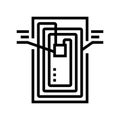 chip rfid structure line icon vector illustration Royalty Free Stock Photo