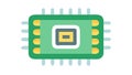 Chip Scan Icon: Cybersecurity Diagnostic Technology, vector design Generative AI Royalty Free Stock Photo