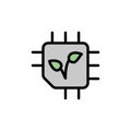 Chip, smart farming icon. Simple color with outline vector elements of automated farming icons for ui and ux, website or mobile Royalty Free Stock Photo