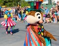 Chip in a street parade at Disneyworld