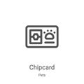 chipcard icon vector from pets collection. Thin line chipcard outline icon vector illustration. Linear symbol for use on web and