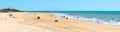 Chipiona beach in the province of Cadiz. Andalusia. Spain. Royalty Free Stock Photo