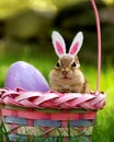 Chipmunk in Easter basket